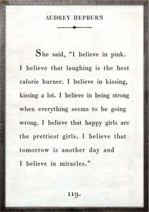 ... Framed Art for Kids > Audrey Hepburn Quote Vintage Framed Art Print