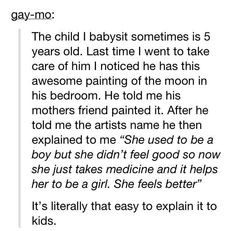 ... is to be transgender. Without making it sexual or about parts... More