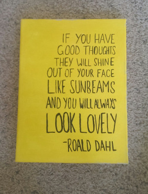 Roald Dahl Sunbeams and Happiness Canvas Quote Art