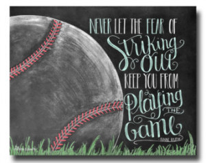 Babe Ruth Quote Boys Room Baseball Decor Chalk Art Print Baseball Art ...