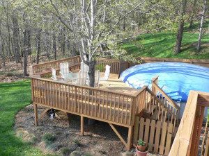 above ground pools with decks