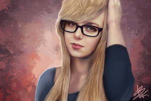 Girl With Glasses Bluefireart