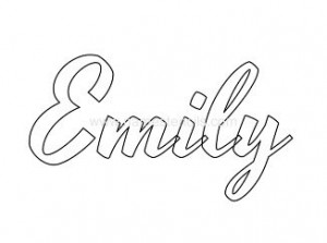 Emily Baby Girl Name Stencil In Cursive