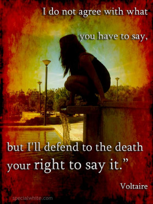 do not agree with what you have to say, but I’ll defend to the ...