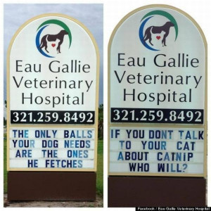 Office Has Funniest Signs Ever! Eau Gallie Veterinary Hospital ...