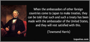 When the ambassadors of other foreign countries come to Japan to make ...