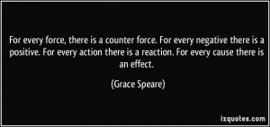 For every force, there is a counter force. For every negative there is ...