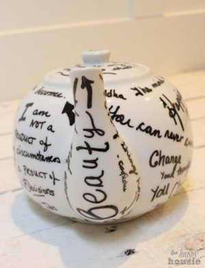 Mother’s Day Gift Idea: DIY Sharpie Quote Tea Pot