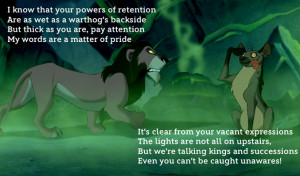 ... scar s signature tune be prepared is one giant best disney song lyric