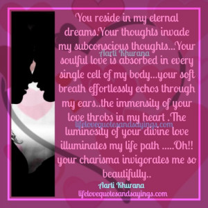 you are my dream my love and my life quot