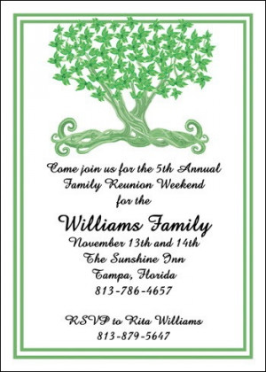 Family Tree Reunion Invitation Cards areBecoming Very Popular!