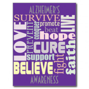 Alzheimer's Inspirational Words Postcard
