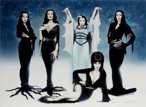 Sexy horror queens!!! Lily munster, elvira, and morticia