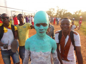 Football fans in Sierra Leone
