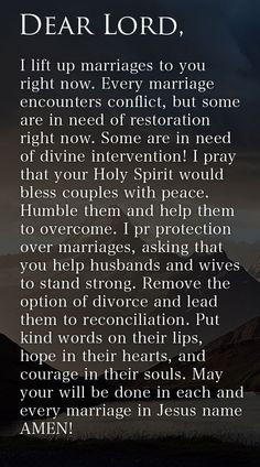 Prayer Of The Day – Restoration In Marriage --- Dear Lord, I lift up ...