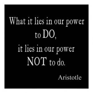 Vintage Aristotle Power Inspirational Quote Poster