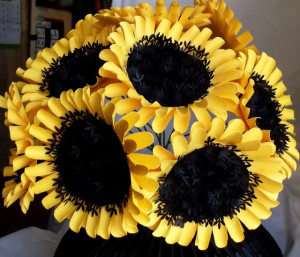 Sympathy Card and Paper Sun Flowers ~ My Memory Verses