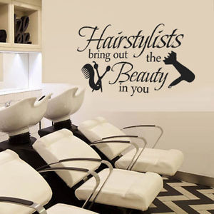 ... Wall-Decal-hairstylist-hair-dryer-Comb-Quote-Vinyl-Salon-Sticker-Decor