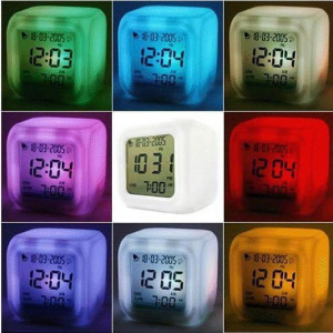 glowing led color change digital alarm clock glowing led color change
