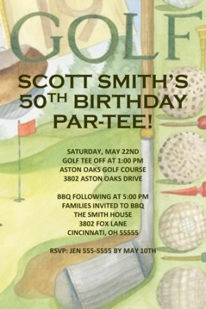 Golf Outing Birthday Milestone Retirement Annual Party Invitation Golf