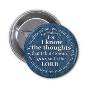 Jeremiah 29:11 KJV Denim Bible Verse Quote Button