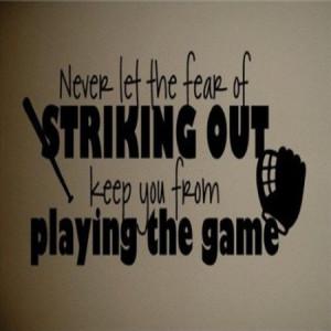 Stickers Wall Sticker Decal Quote Vinyl Baseball Softball Wall Quote ...