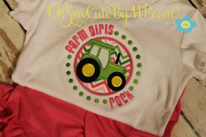 ... ,pink,green,tractor,john deere,chevron,country,shorts,knit,ruffle