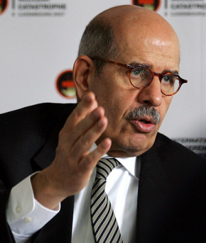 Mohamed ElBaradei chief of the International Atomic Energy Agency ...