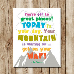 Dr Seuss quote print, childrens art, playroom print, dr seuss wall art ...