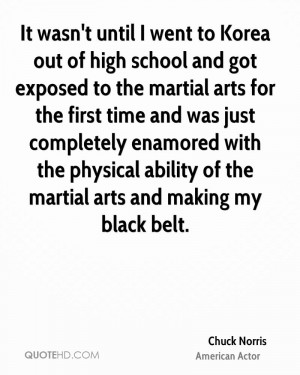 went to Korea out of high school and got exposed to the martial arts ...
