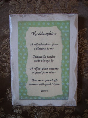 Goddaughter Inspirational Sign with Original Poem
