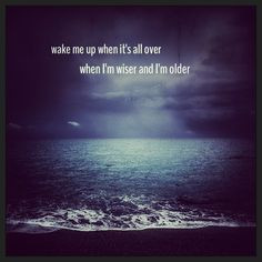 Wake me up when it's all over. When I'm wiser and I'm older .... # ...