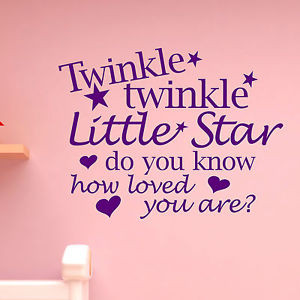 Wall-Art-Quote-Sticker-TWINKLE-Little-Star-Bedroom-Kid-Nursery-Boys ...