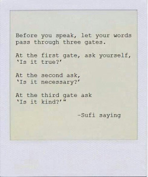Before you speak...