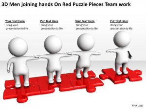 3d_men_joining_hands_on_red_puzzle_pieces_team_work_ppt_graphics_icons ...