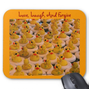 Yellow Rubber Ducks Inspirational Quote Mousepad
