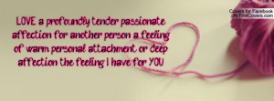 profoundly tender passionate affection for another person a feeling ...