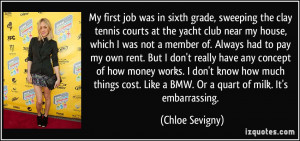 My first job was in sixth grade, sweeping the clay tennis courts at ...
