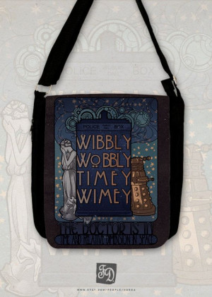... Nouveau , Doctor quote, TARDIS and the Weeping Angel Big shoulder bag