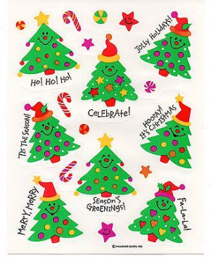 Vintage Hallmark Sticker, CUTE CHRISTMAS TREE SAYINGS, 1 Sheet ...