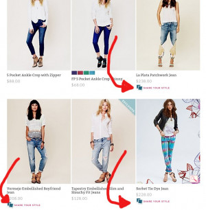 Certain products on Free People's website give consumers the option to ...