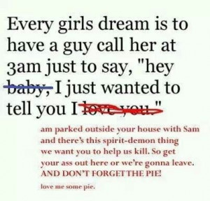 ... dean winchester sam winchester spn fandom sam and dean l love pie