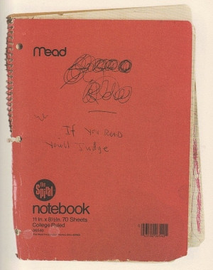 journal, judge, kurt cobain, notebook, quote, read, red, sentence ...