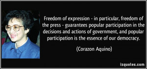 Freedom of expression - in particular, freedom of the press ...