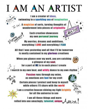 Am An Artist poem Mantra Creative Inspiration 8 x 10 Print DEDICATED ...