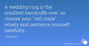 wedding ring is the smallest handcuffs ever..so choose your 