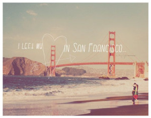 Quote Love San Francisco Golden Gate Bridge Red Heart Art Print