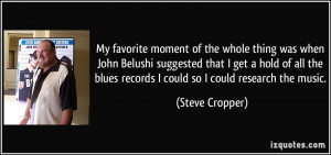 My favorite moment of the whole thing was when John Belushi suggested ...