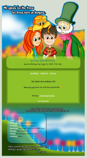 The Lorax Journal Skin: We speak for the trees by sweetcandyteardrop