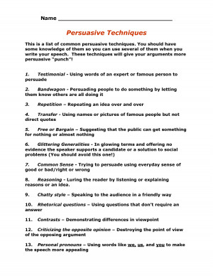 Persuasive Writing Techniques